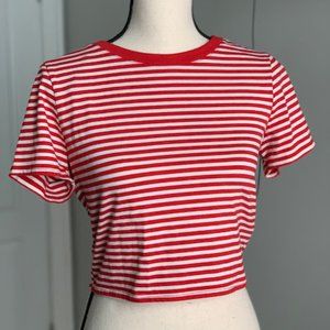 Red Stripped Crop Top